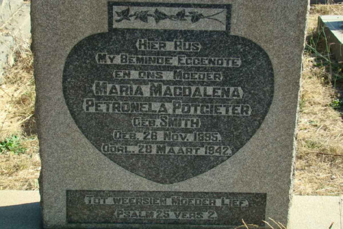 POTGIETER Maria Magdalena Petronela nee SMITH 1893-1942