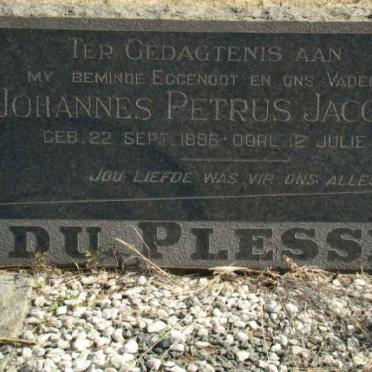 PLESSIS Johannes Petrus, du 1896-1961