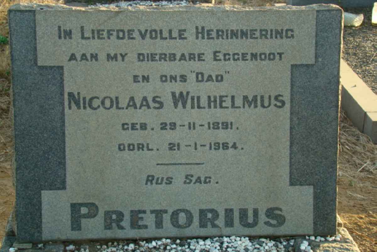 PRETORIUS Nicolaas Wilhelmus 1891-1964