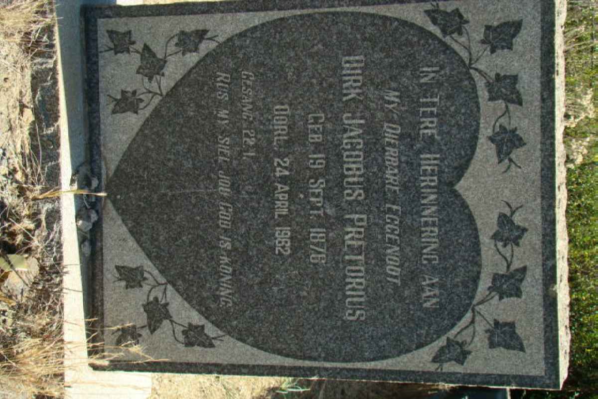 PRETORIUS Dirk Jacobus 1876-1962