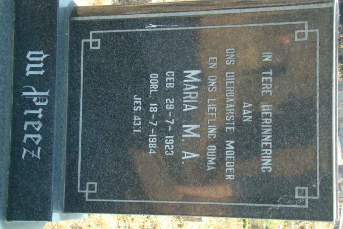 PREEZ  Maria M.A., du 1923-1984
