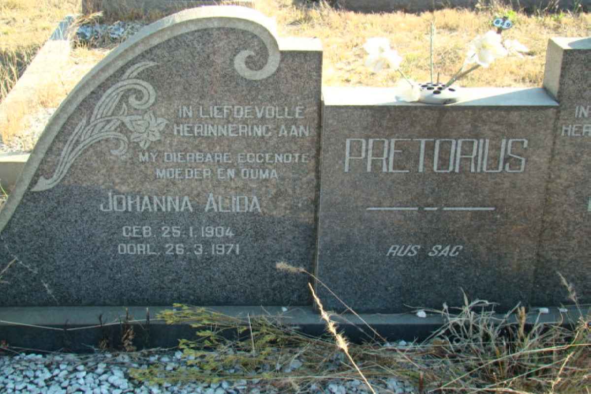 PRETORIUS Johanna Alida 1904-1971