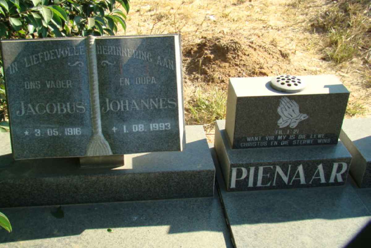 PIENAAR Jacobus Johannes 1916-1993