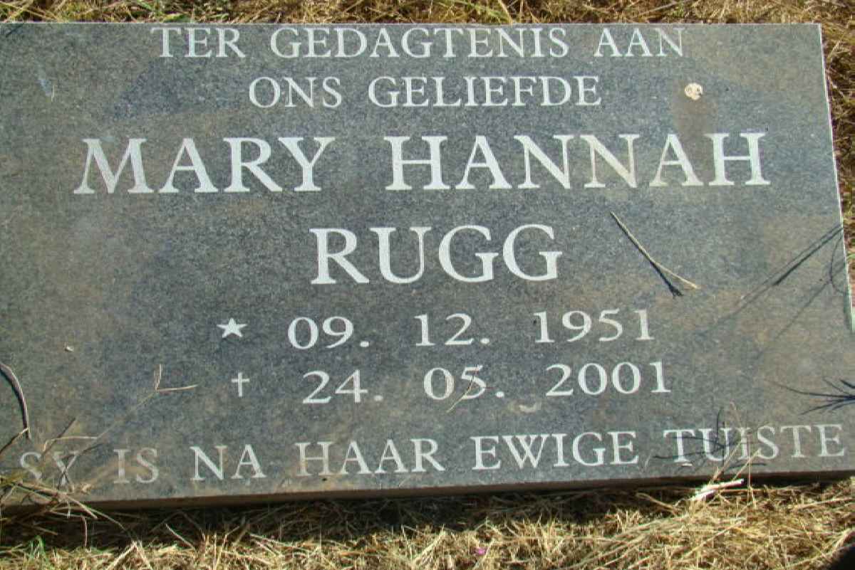 RUGG Mary Hannah 1951-2001