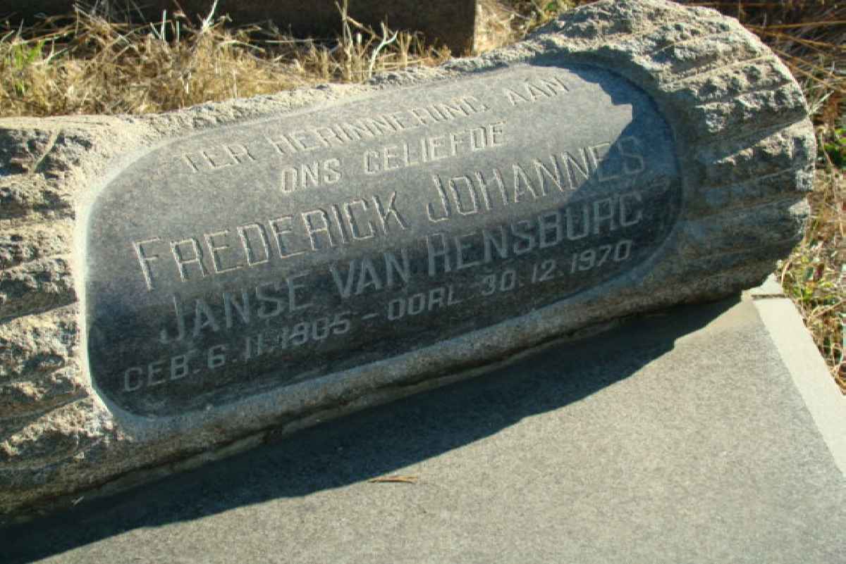RENSBURG Frederick Johannes, Janse van 1905-1970