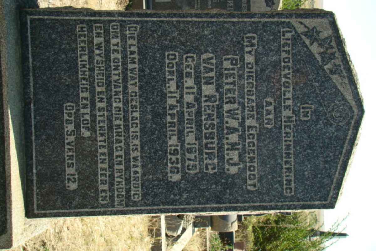 RENSBURG Pieter W.A.N.J., van 1879-1936
