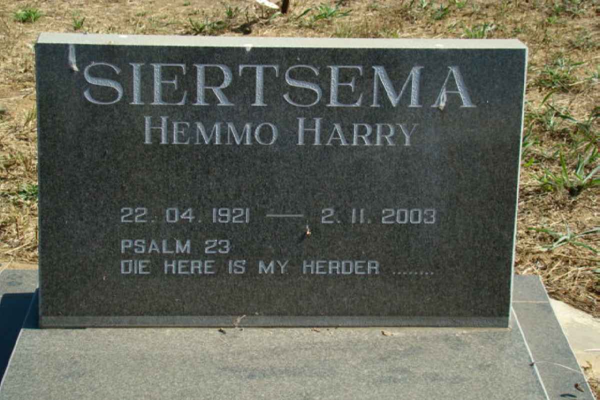 SIERTSEMA Hemmo Harry 1921-2003