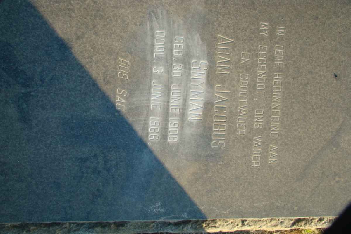 SNYMAN Adam Jacobus 1908-1966