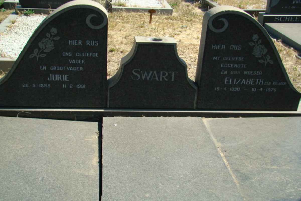 SWART Jurie 1898-1931 &amp; Elizabeth 1890-1978