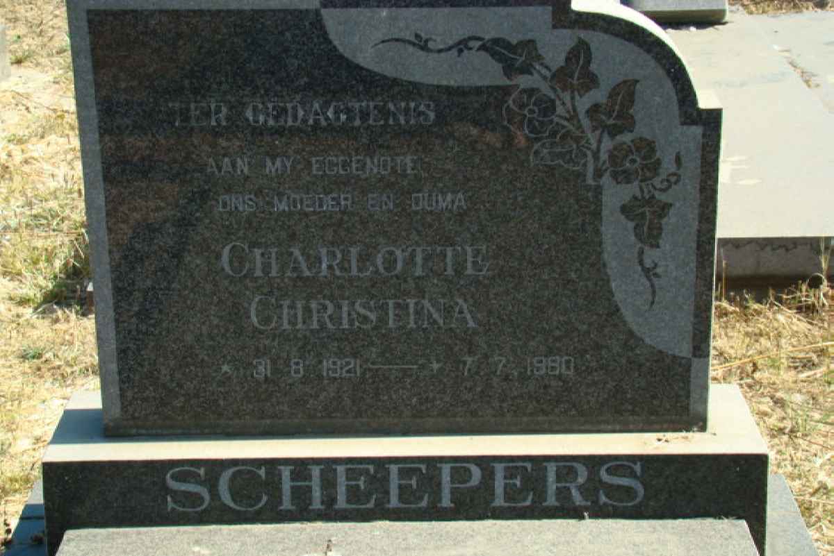 SCHEEPERS Charlotte Christina 1921-1980