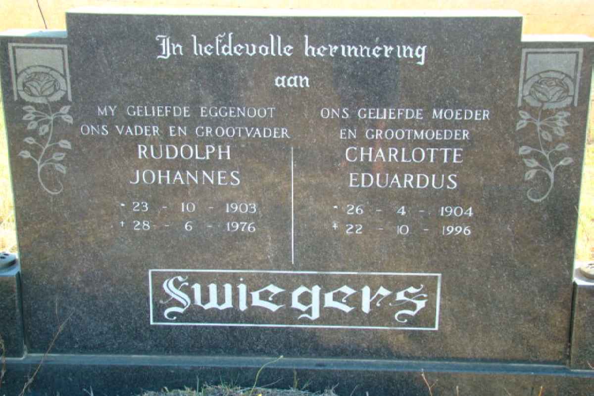 SWIEGERS Rudolph Johannes 1903-1976 &amp; Charlotte Eduardus 1904-1996