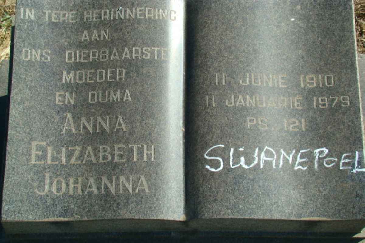 SWANEPOEL Anna Elizabeth Johanna 1910-1979