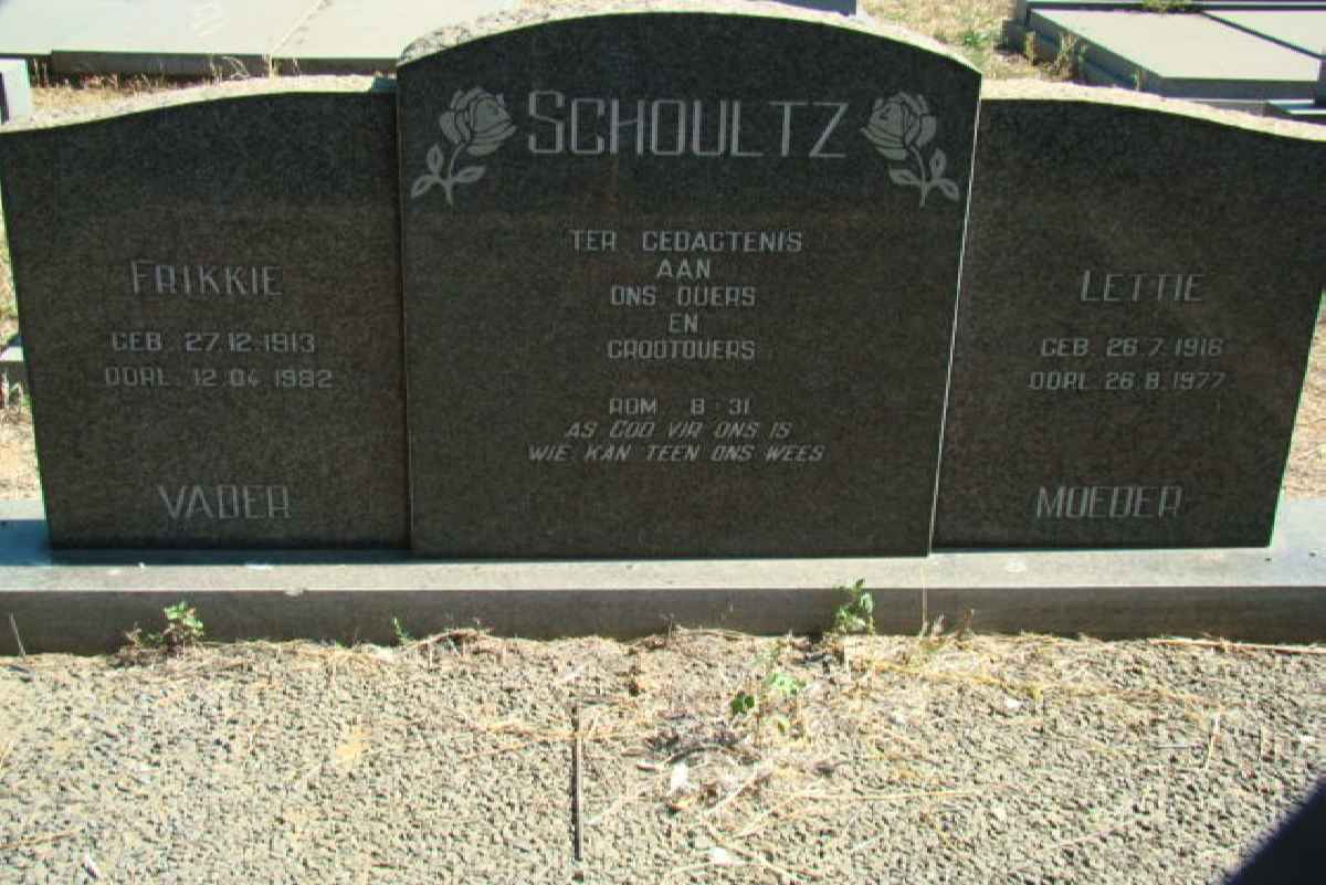 SCHOULTZ Frikkie 1913-1982 &amp; Lettie 1916-1977