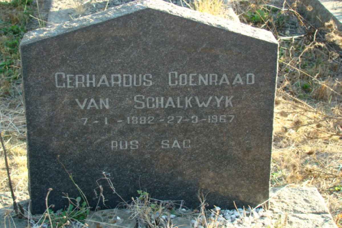 SCHALKWYK Gerhardus Coenraad, van 1882-1967