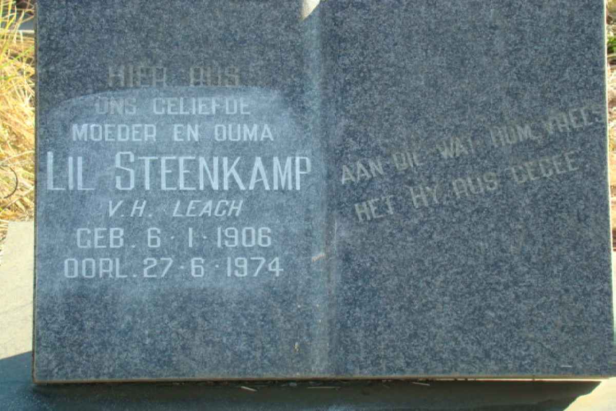 STEENKAMP Lil nee LEACH 1906-1974