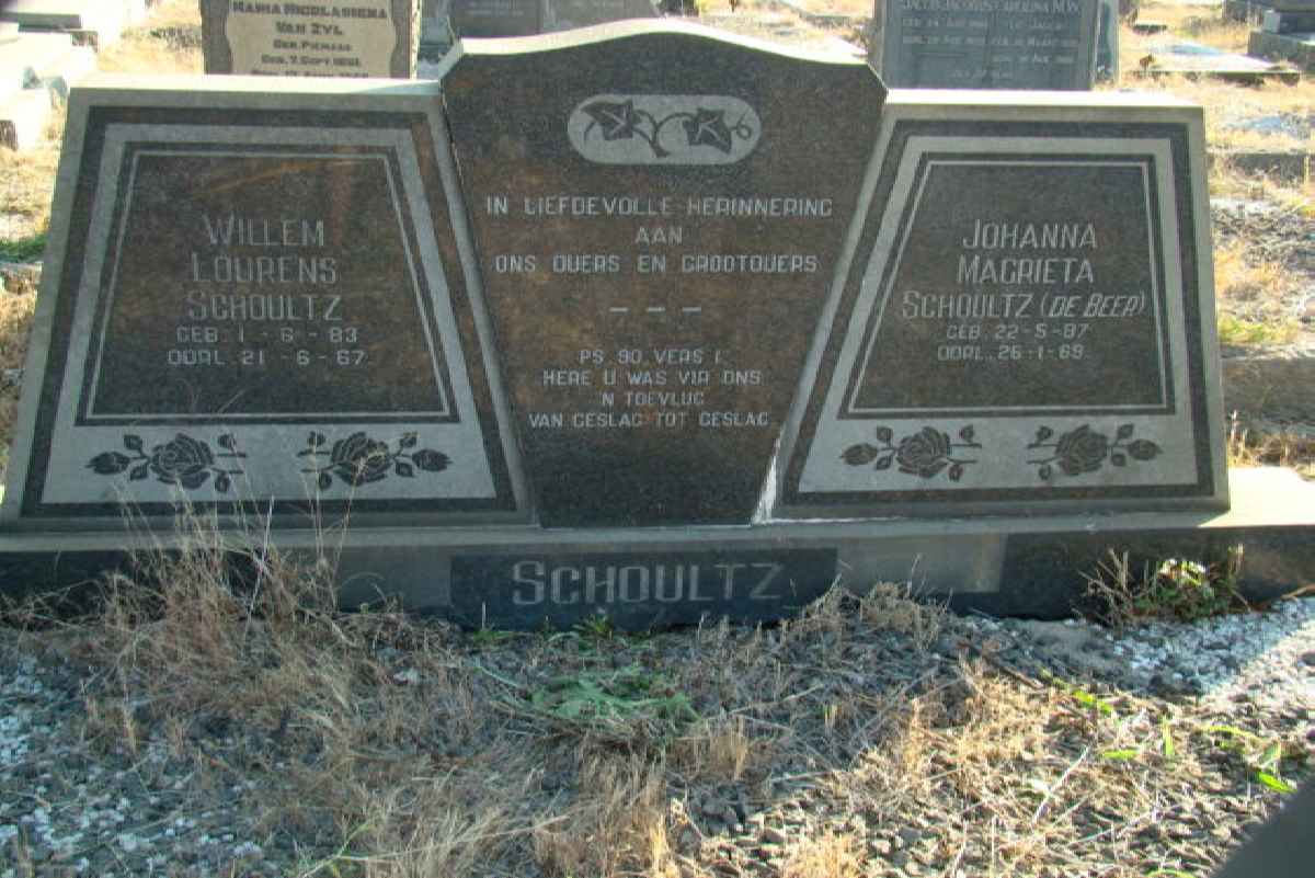 SCHOULTZ Willem Lourens 1883-1967 &amp; Johanna Magrieta de BEER 1887-1969