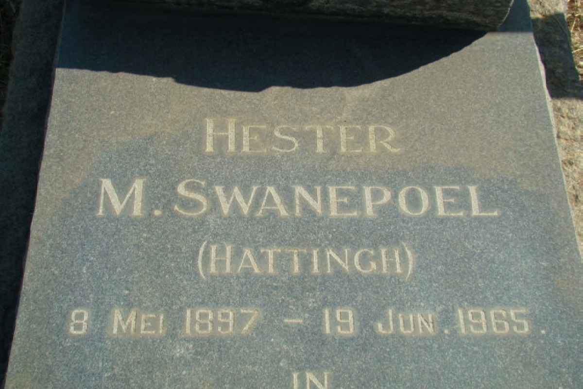 SWANEPOEL Hester M. nee HATTINGH 1897-1965