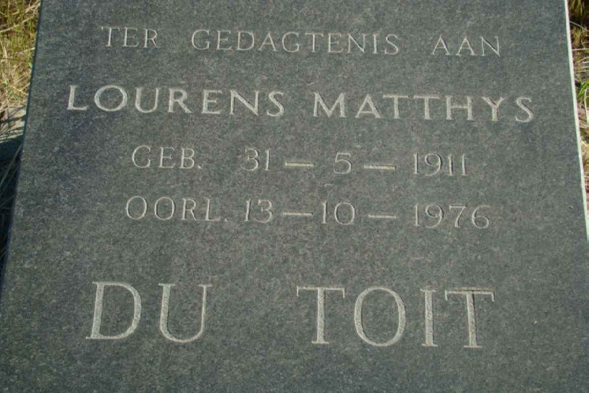 TOIT Lourens Matthys, du 1911-1976