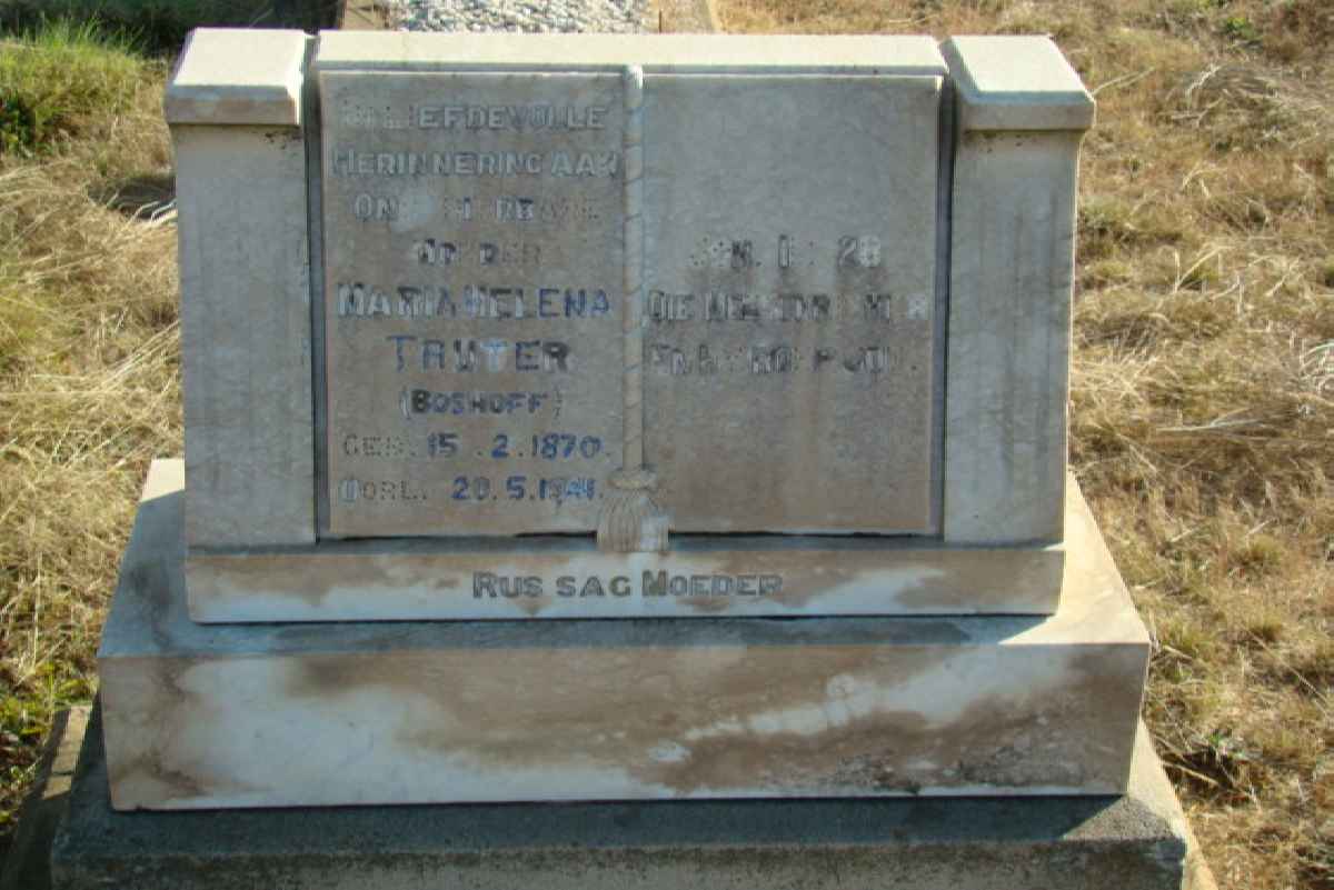 TRUTER Maria Helena nee BOSHOFF 1870-1941