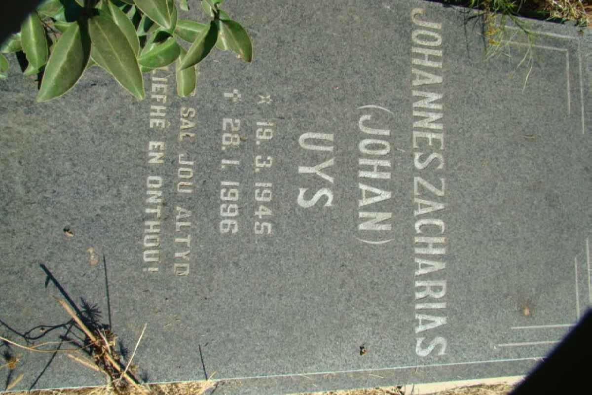 UYS Johannes Zacharias 1945-1996