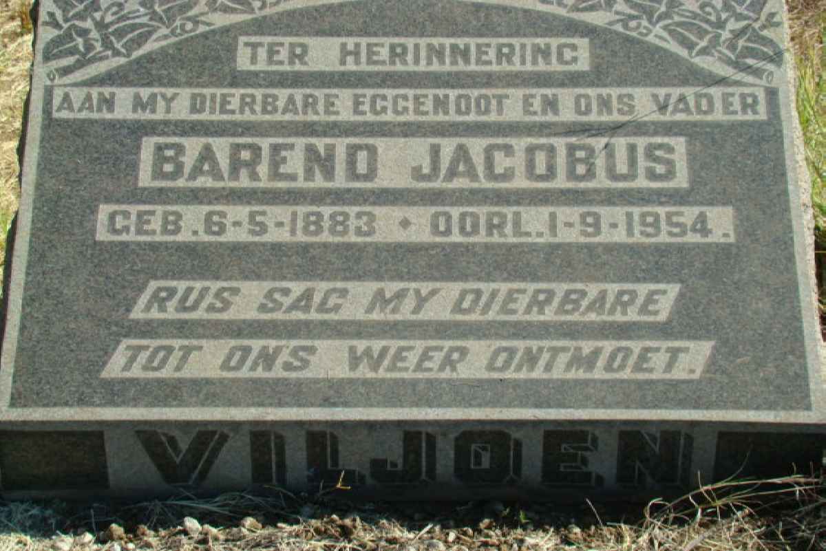 VILJOEN Barend Jacobus 1883-1954