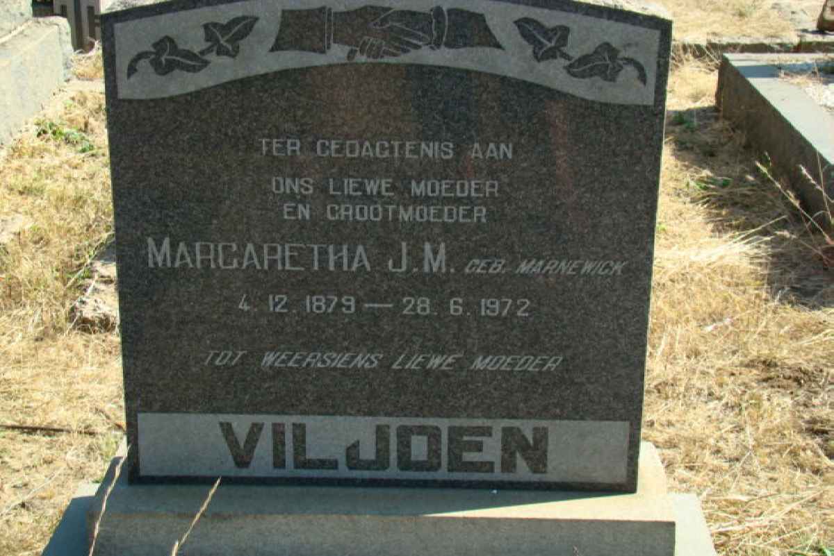 VILJOEN Margaretha J.M. nee MARNEWICK 1879-1972