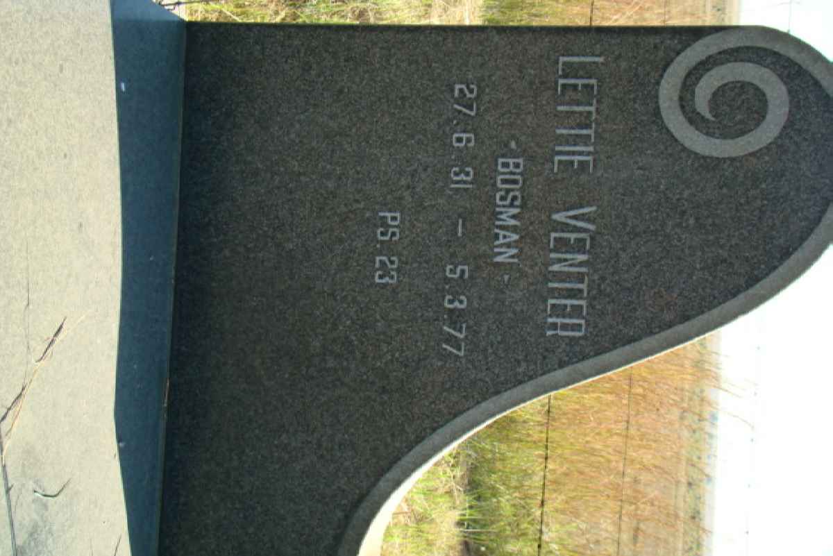VENTER Lettie nee BOSMAN 1931-1977