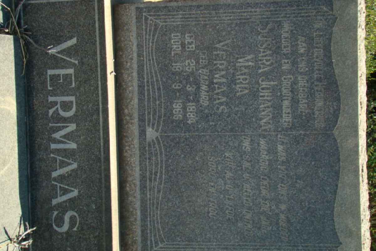 VERMAAS Susara Johanna Maria nee BARNARD 1884-1966