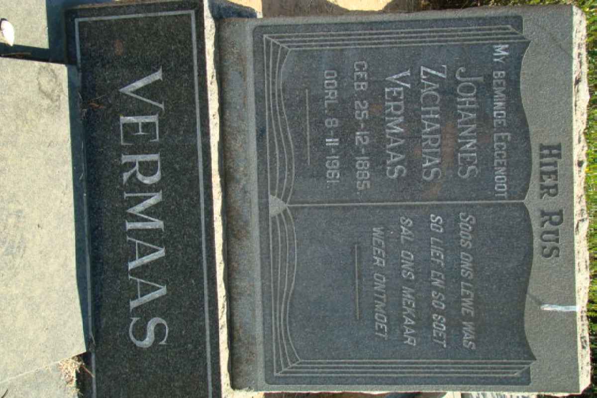 VERMAAS Johannes Zacharias 1885-1961