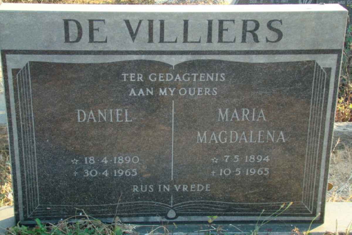 VILLIERS Daniel, de 1890-1965 &amp; Maria Magdalena 1894-1965