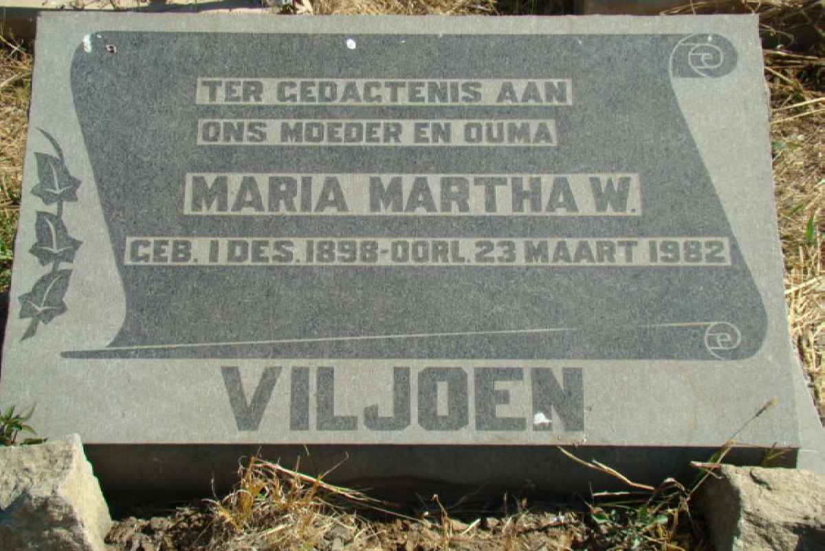 VILJOEN Maria Martha W. nee IDES 1898-1982