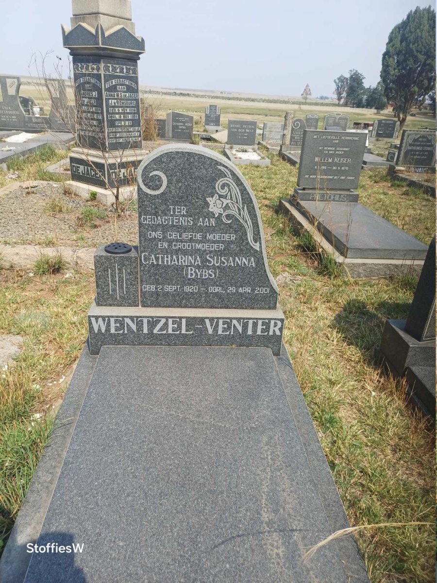 VENTER Catharina Susanna, WENTZEL 1920-2001