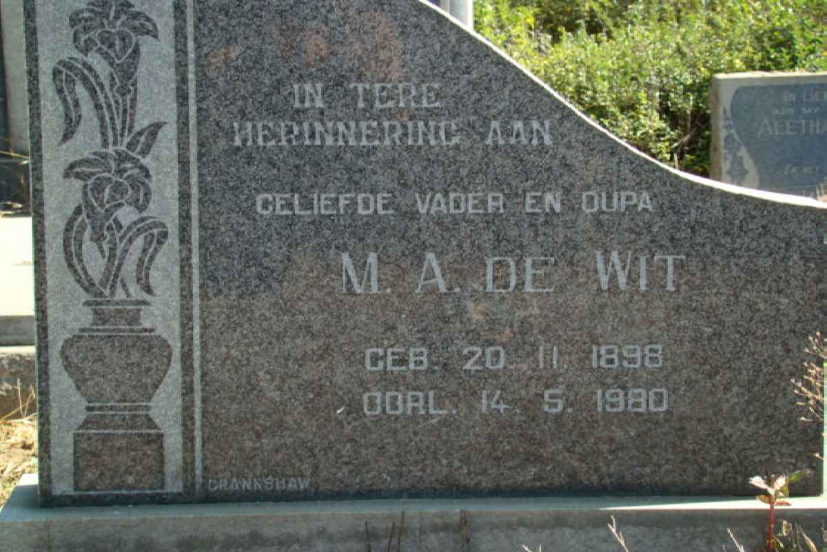 WIT M.A., de 1898-1980