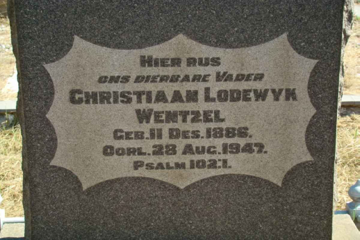 WENTZEL Christiaan Lodewyk 1886-1947