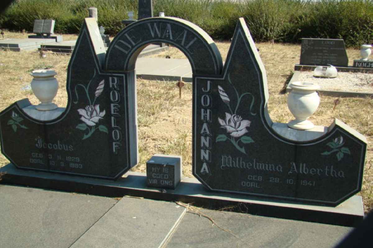 WAAL Roelof Jacobus, de 1929-1983 &amp; Johanna Wilhelmina Albertha 1941-