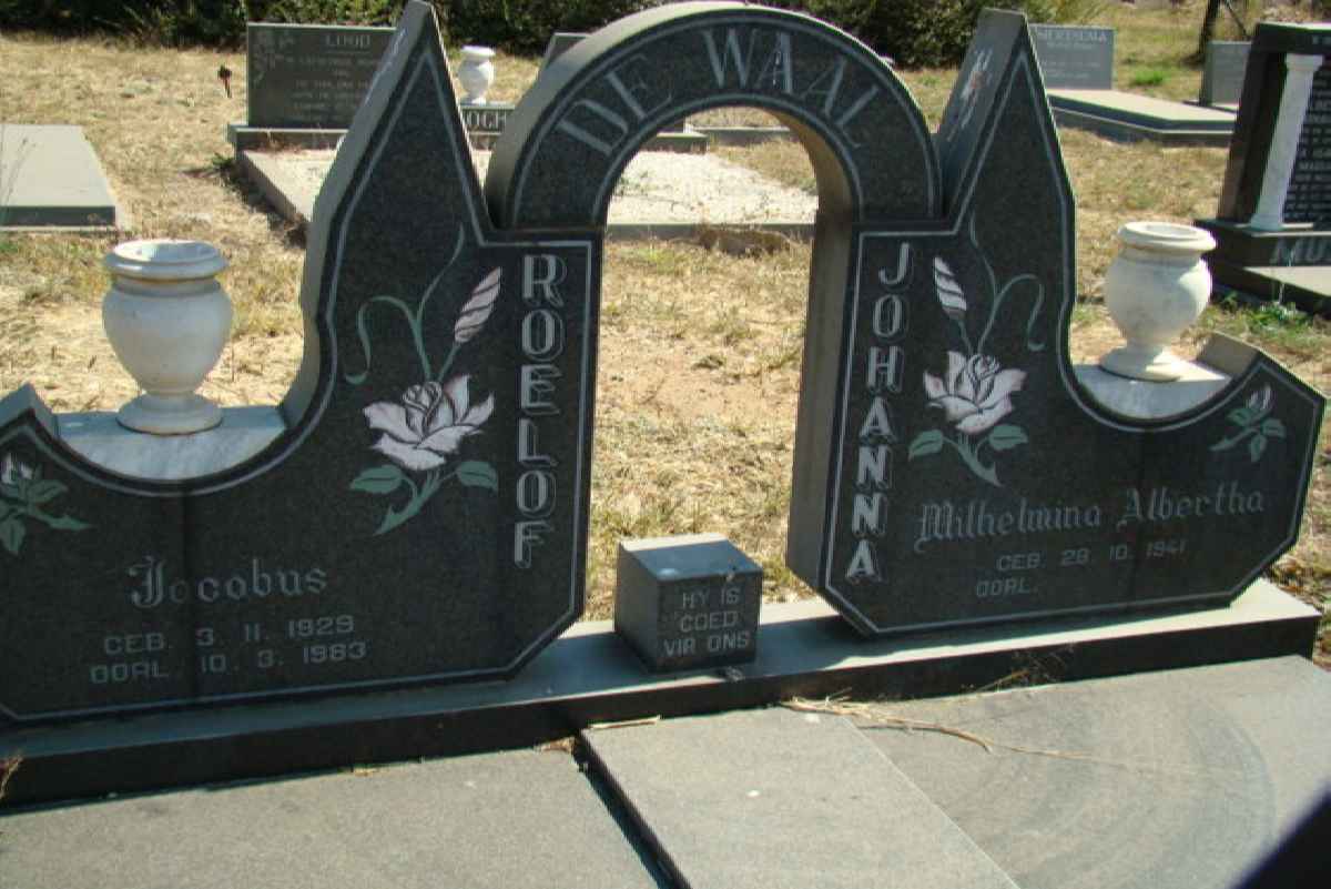 WAAL Roelof Jacobus, de 1929-1983 &amp; Johanna Wilhelmina Albertha 1941-