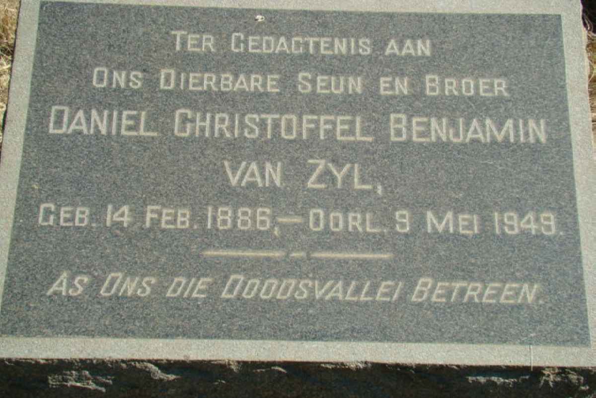 ZYL Daniel Christoffel Benjamin, van 1886-1949