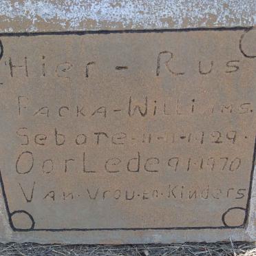 WILLIAMS Packa 1929-1970