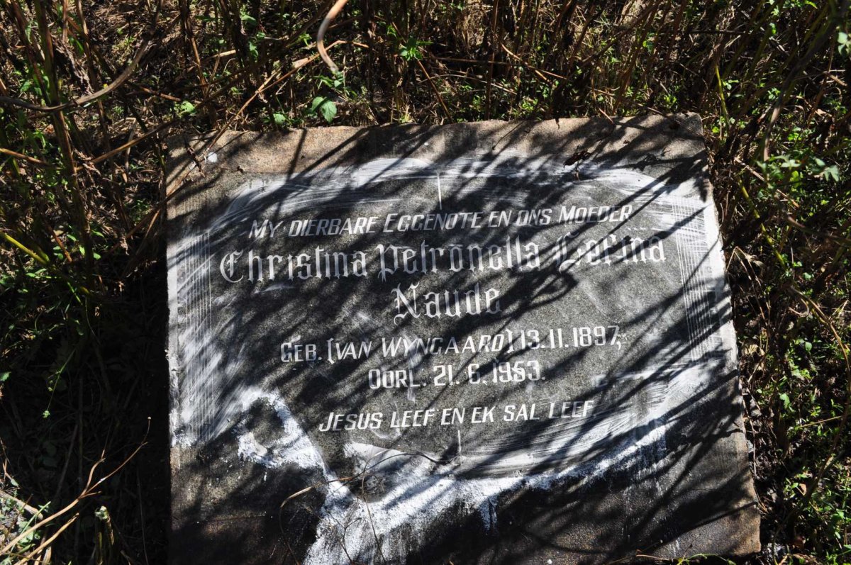 NAUDE Christina Petronella Lofina nee VAN WYNGAARD 1897-1953
