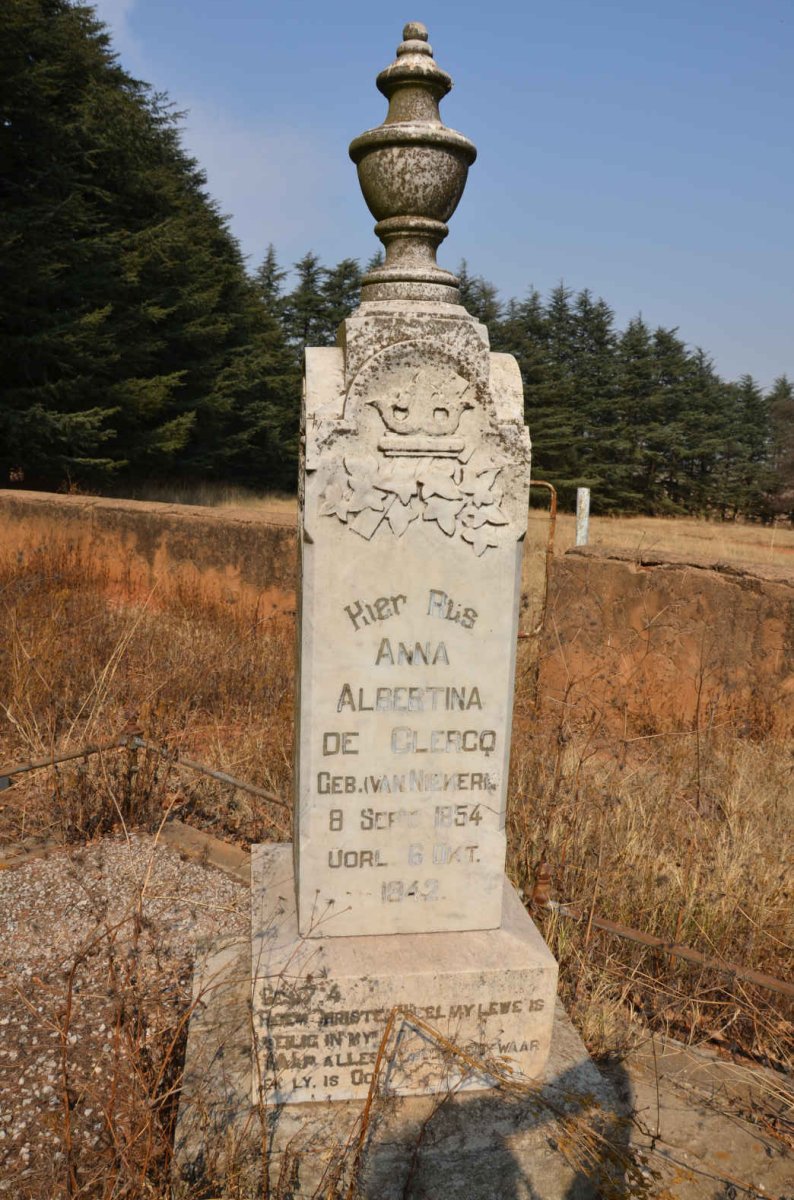 CLERCQ Anna Albertina, de nee VAN NIEKERK 1854-1942