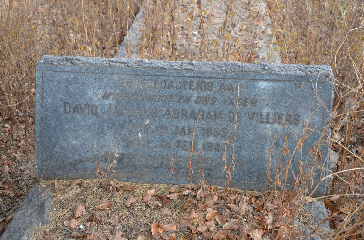 VILLIERS David Jacobus Abraham, de 1855-1942