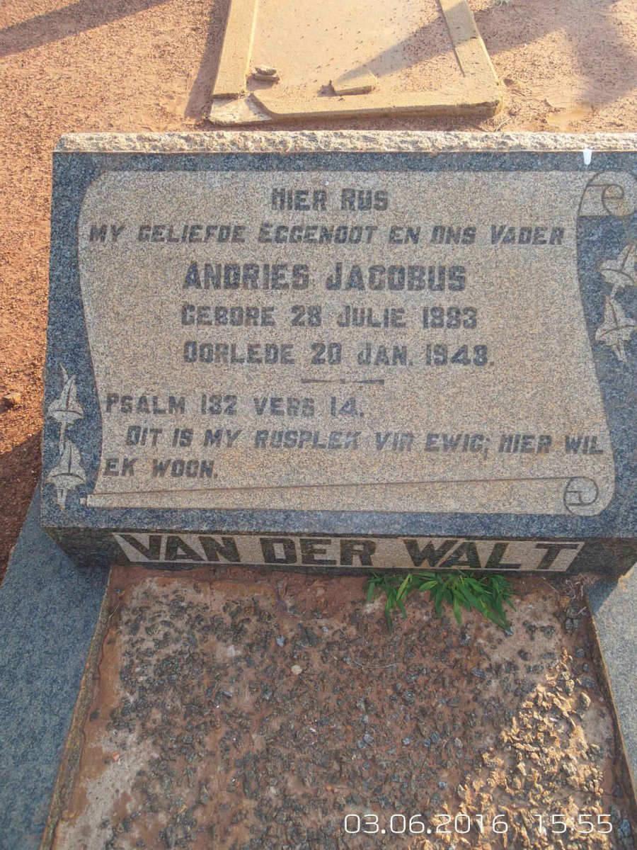 WALT Andries Jacobus, van der 1883-1948