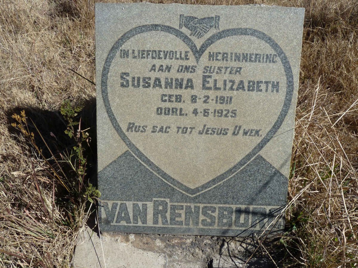 RENSBURG Susanna Elizabeth, van 1911-1925