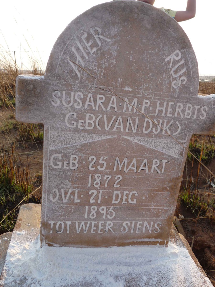 HERBTS Susara M.P. nee VAN DYK 1872-1895