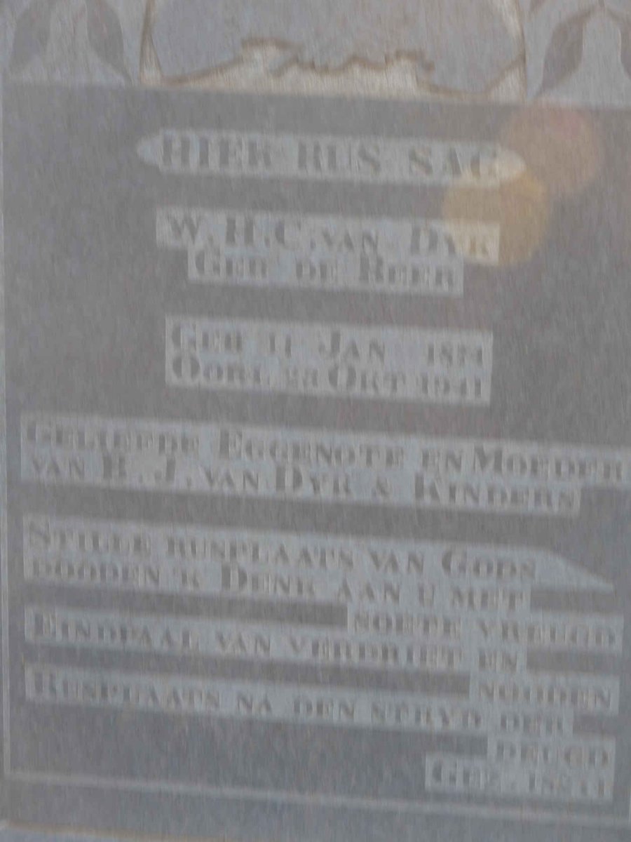 DYK W.H.C., van nee DE BEER 18?4-1941