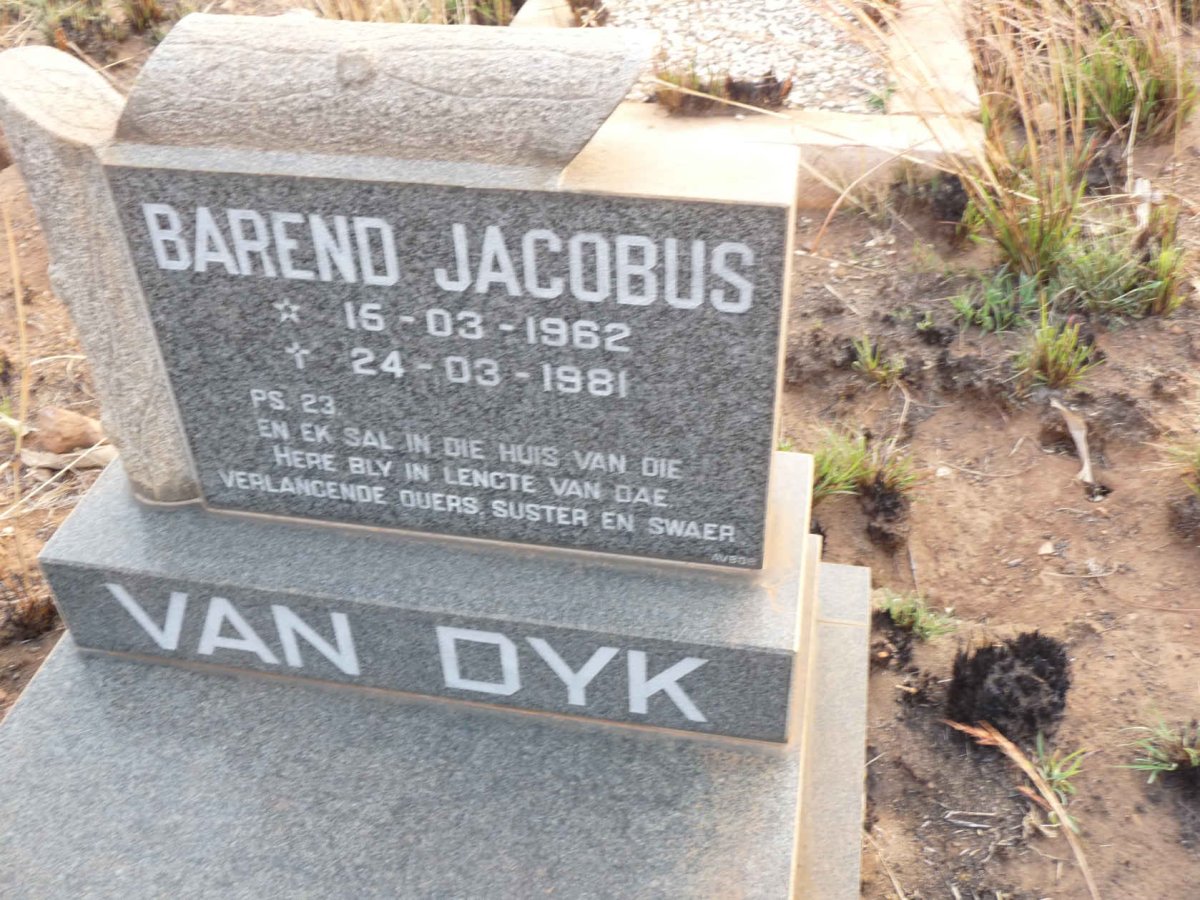 DYK Barend Jacobus, van 1962-1981