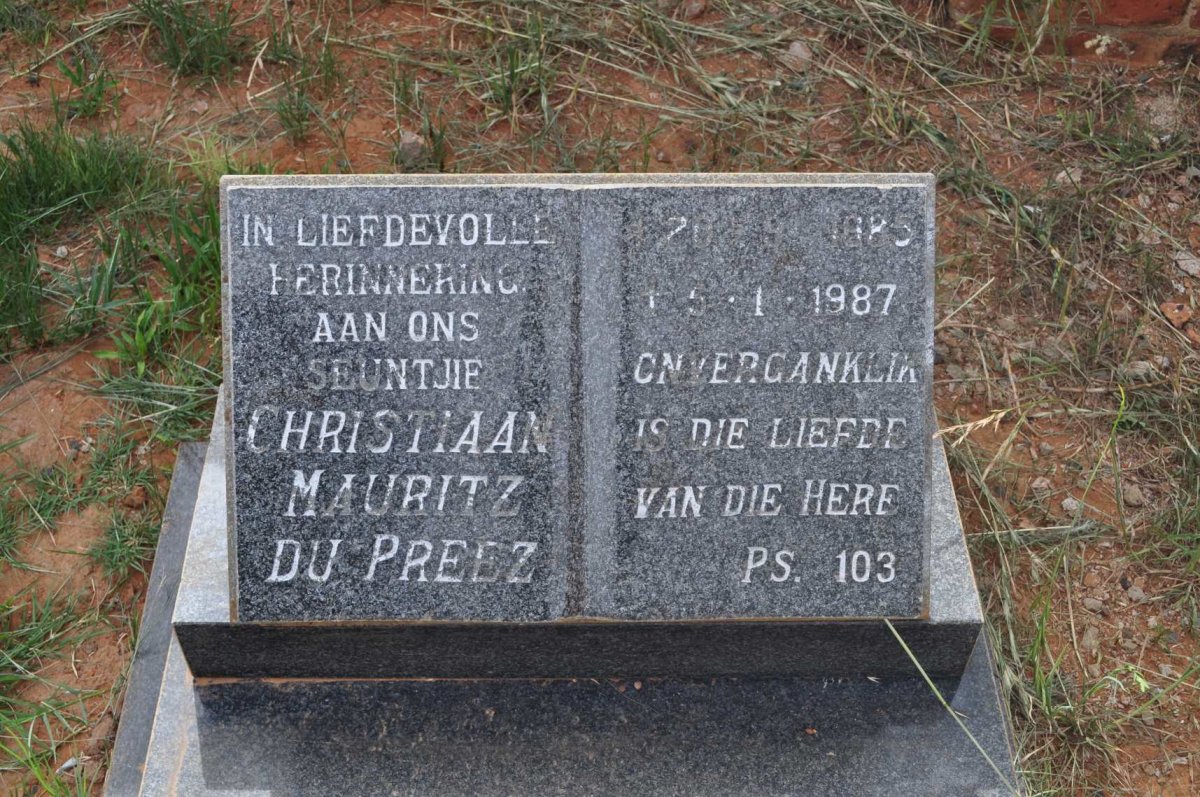PREEZ Christiaan Mauritz, du 1985-1987