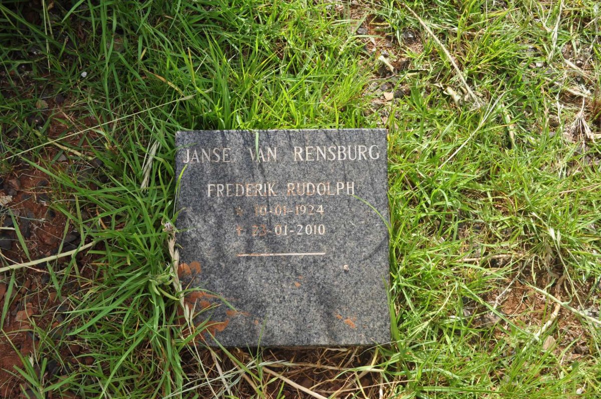 RENSBURG Frederik Rudolph, Janse van 1924-2010