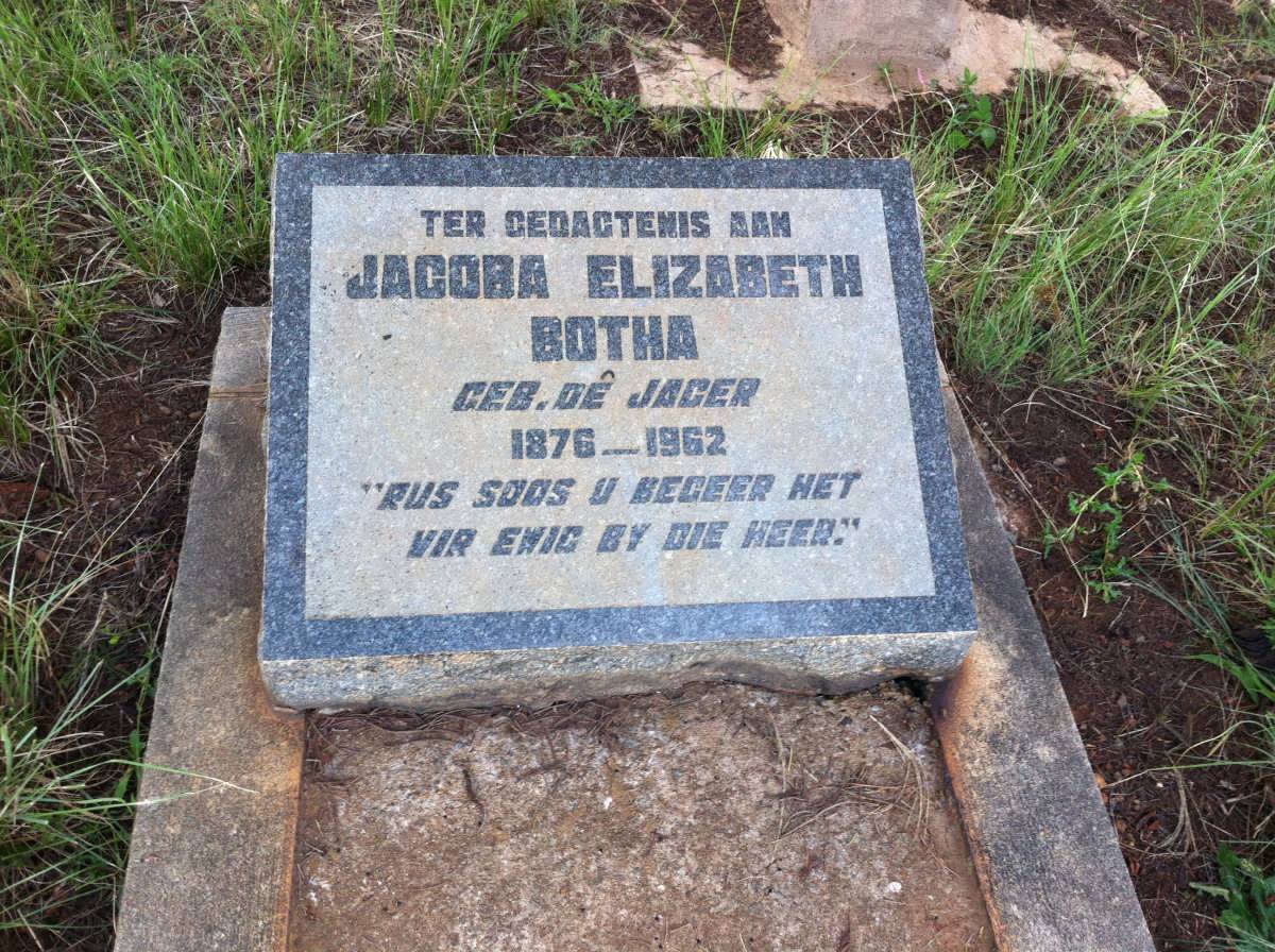 BOTHA Jacoba Elizabeth nee DE JAGER 1876-1962