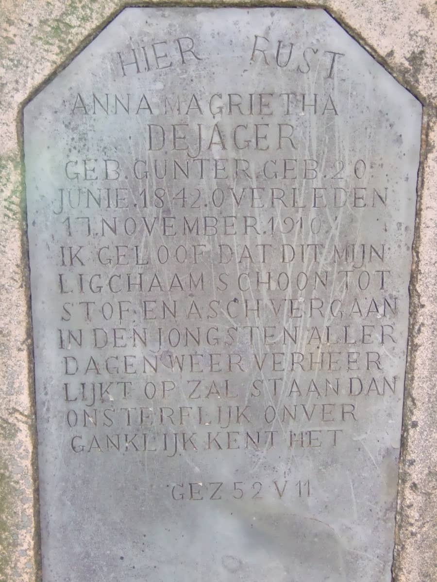 JAGER Anna Magrietha, de nee GUNTER 1842-1910